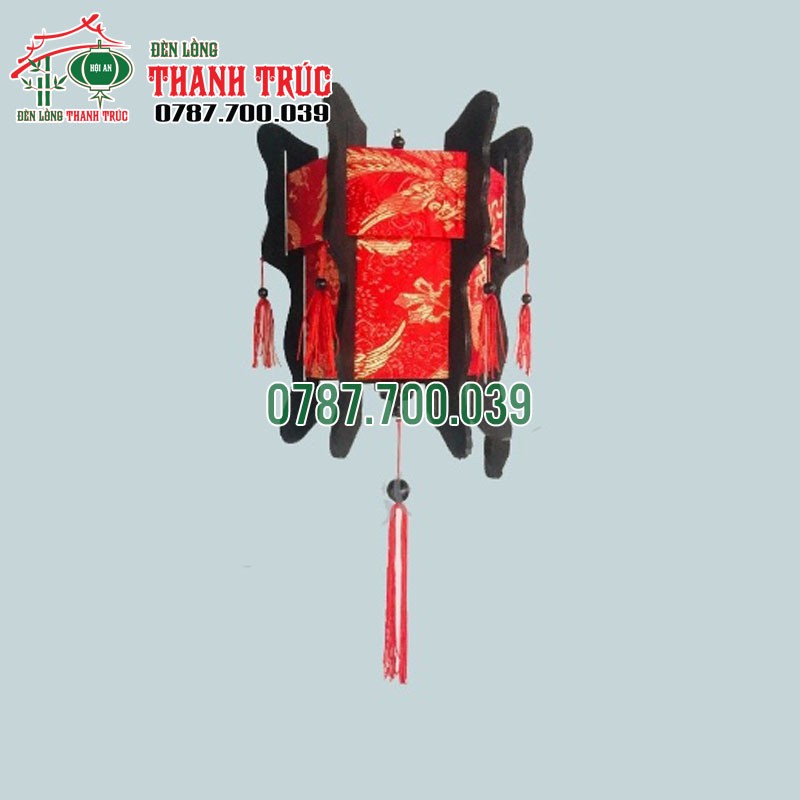 Lồng đèn Lục Giác đỏ Gấm