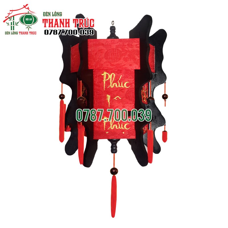 Lồng đèn Lục Giác Thêu Chữ