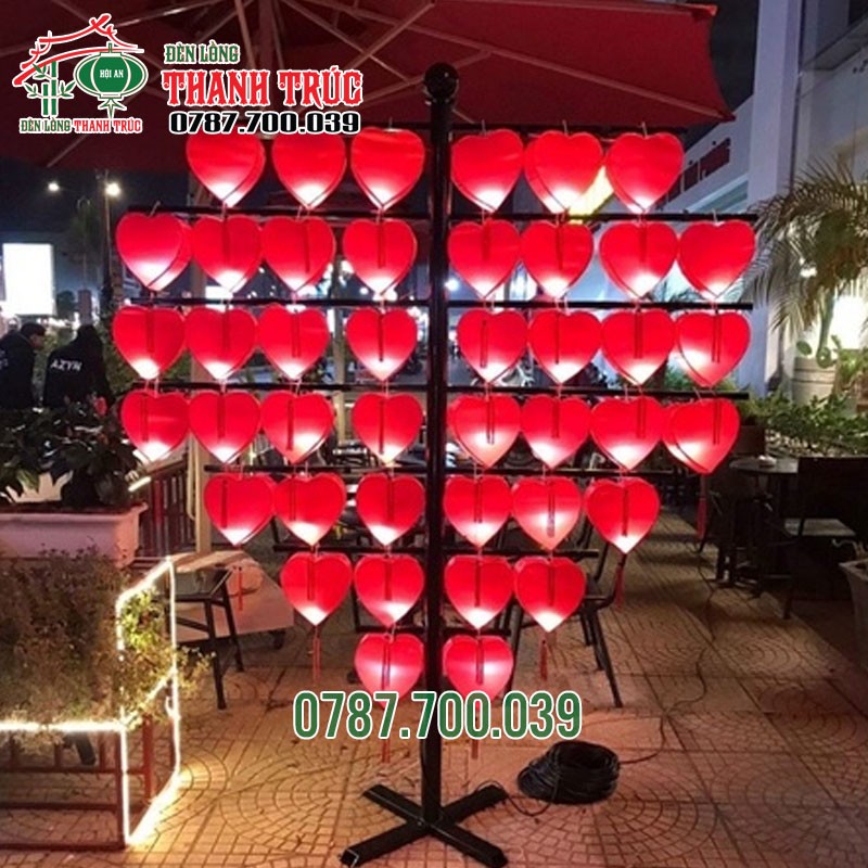 Lồng đèn Trái Tim Trang Trí 42 Quả