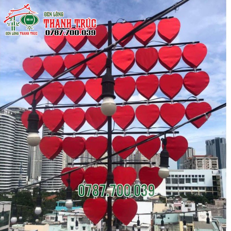 Lồng đèn Trái Tim Trang Trí 42 Quả