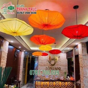 Lồng đèn Vải Thả Trần Kiểu Lá Sen