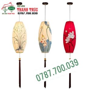 Lồng đèn Vải Treo Trần Hoa Văn