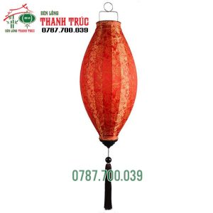 Lồng đèn Kiểu Cà Na Lụa Gấm Màu đỏ